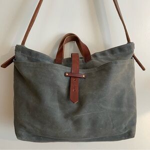 Peg and Awl Waxed Canvas Tote Bag Truffle
